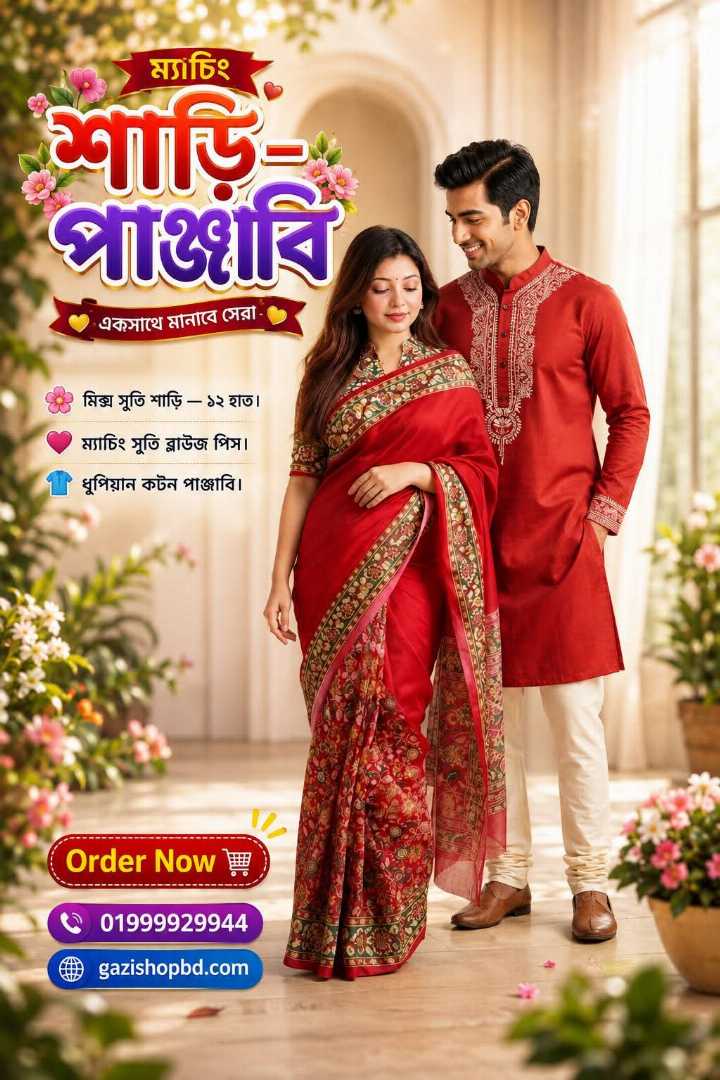 ম্যাচিং শাড়ি পাঞ্জাবী ব্লাউজ পিস 