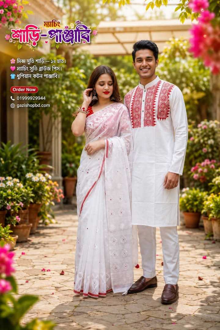 ম্যাচিং শাড়ি পাঞ্জাবী ব্লাউজ পিস
