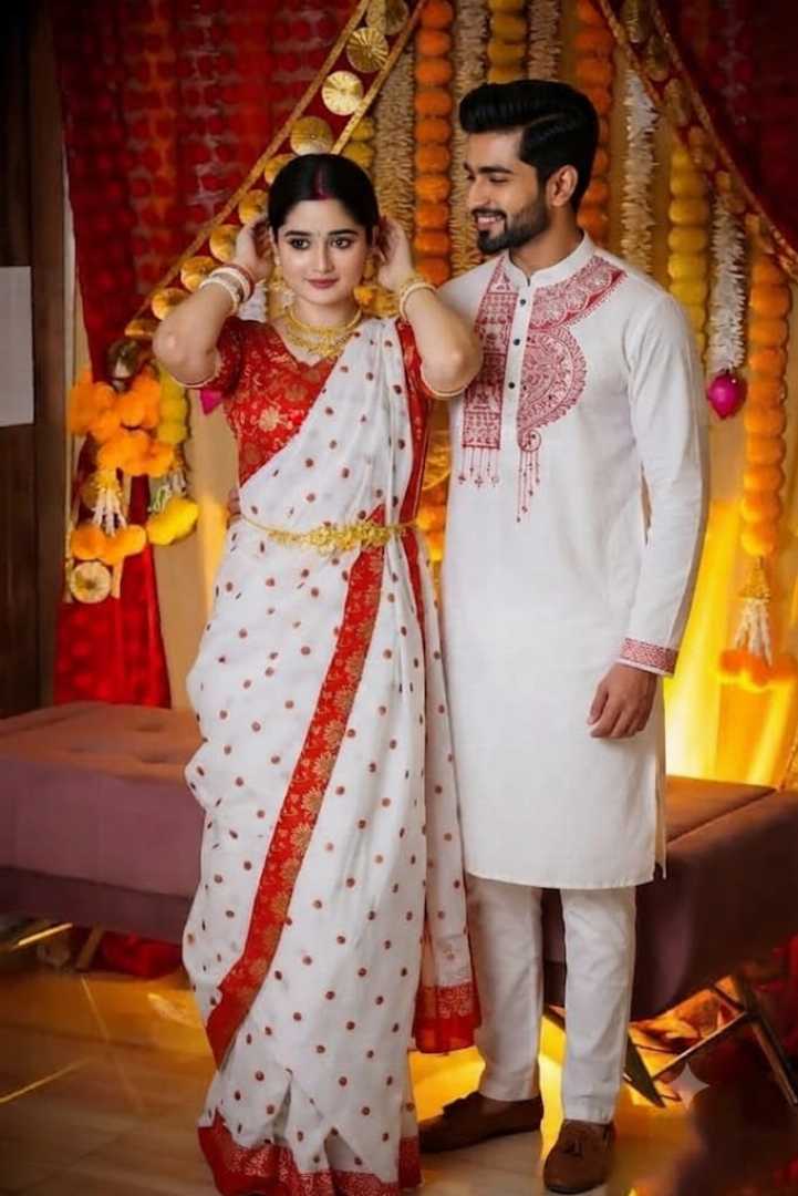 ম্যাচিং শাড়ি পাঞ্জাবী ব্লাউজ পিস